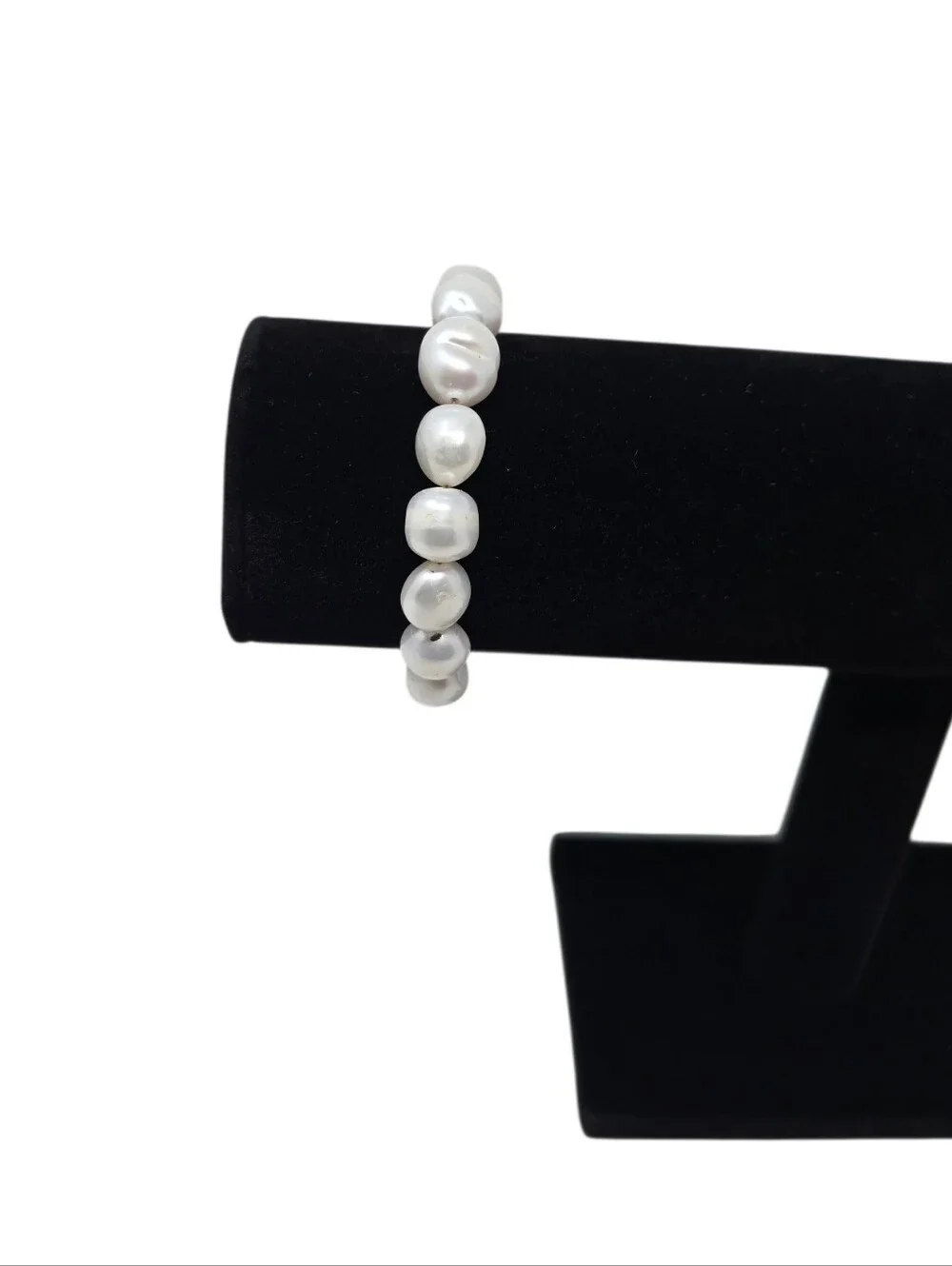 Handmade Baroque Freshwater Pearl Bracelet With Silver Tone Toggle Clasp